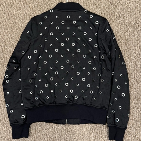EXPRESS Polyester Grommet Bomber Jacket - Picture 2 of 2